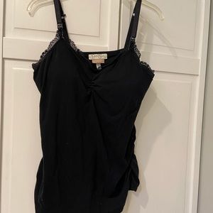 Black Nursing Tank with Convertible Straps